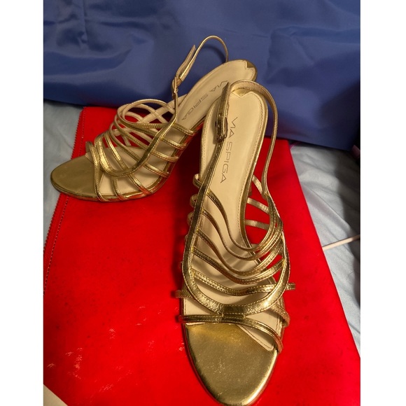 VIA SPIGA GOLD SANDAL HEEL - Picture 1 of 3